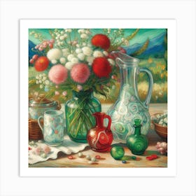 Still life, Van Gogh style Art Print