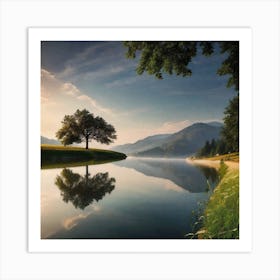 Sunrise Over The Lake 2 Art Print