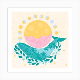 Mystic Whale Square Art Print