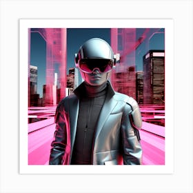 Futuristic Man In Futuristic Suit Art Print