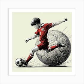 Soccer boy 2 Art Print