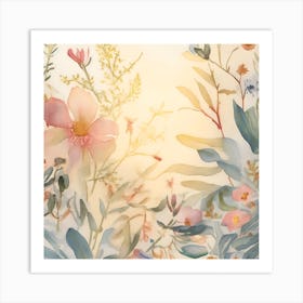 Watercolor Flowers Art Print