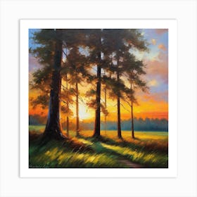 Sunset In The Forest 51 Art Print