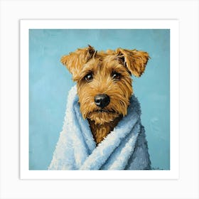 Terrier In Bath Towel 7 Art Print