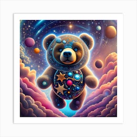 Teddy Bear In Space 2 Art Print