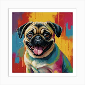 Pug Puppy Painting Art Print