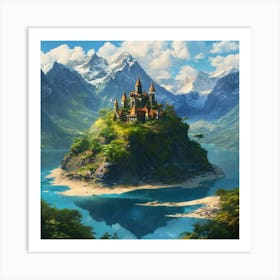 Castle On An Island 2 Art Print