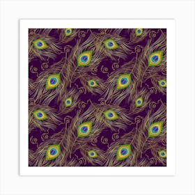 Feathers Peacock Patterns Art Print