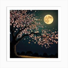 Tree at night Art Print