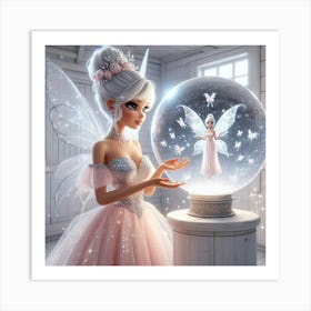 Fairy Princess & the Snow Globe 2 Art Print