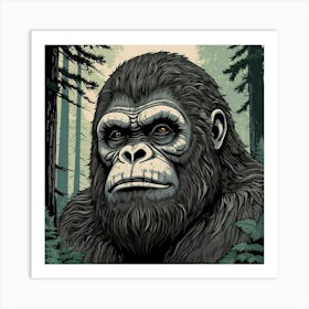 Gorilla In The Forest 5 Art Print