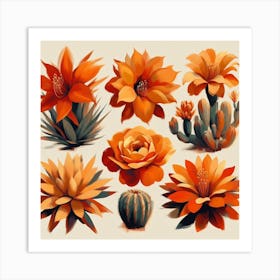 Orange flower 5 Art Print