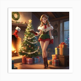 Christmas Girl 6 Art Print