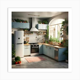 Isometric Kitchen 8 Art Print