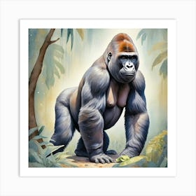 Gorilla In The Jungle Animal Lover Art Print