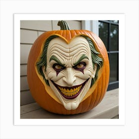 Joker Pumpkin Carving 5 Art Print