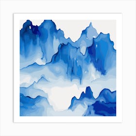 Watercolor Mountains 3 Art Print