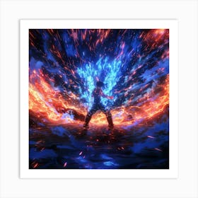 Intense Anime Rage Art Print