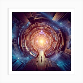 Futuristic Space Tunnel 1 Art Print