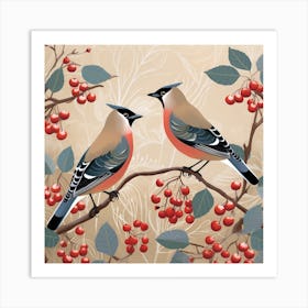 Bird In Nature Cedar Waxwing 4 Art Print