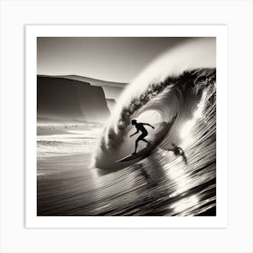 A man surfing Art Print