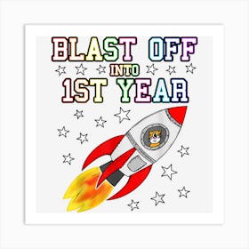 Primary School Space Rocket Art Print