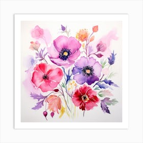 Watercolor Flowers 6 Art Print