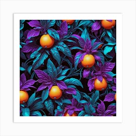 Seamless Pattern With Oranges Art Print