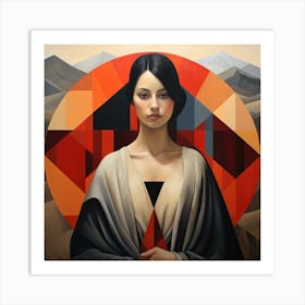 Geometric Chilean Woman 02 Art Print