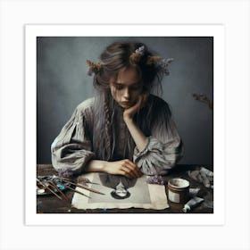 Portrait Of A Young Girl Art Print