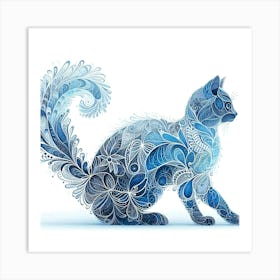 Blue Cat 3 Art Print