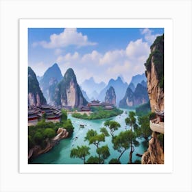 Liu Jiang beautiful landscape Art Print