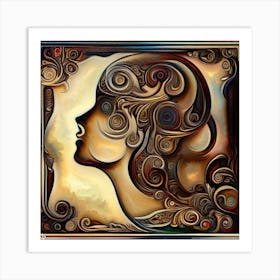 Abstract Of A Woman'S Face Art Print