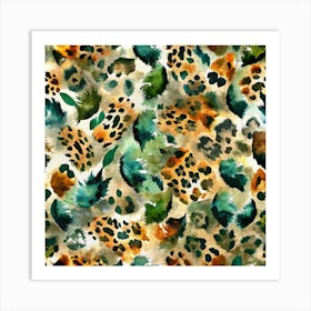 Abstract Watercolor Leopard Print Art Print