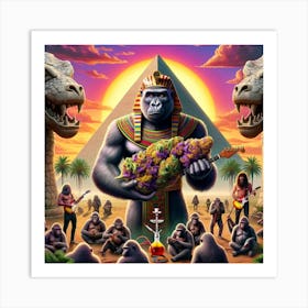 Pyramid Gorilla Bud Art Print