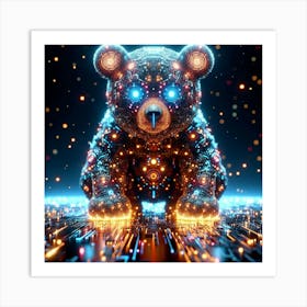 Digital Teddy Bear Art Print