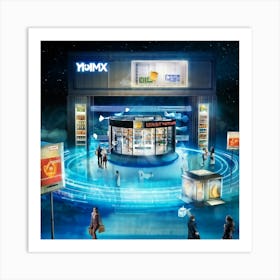 An Illustrious E Commerce Scene In A Digital Painting Showing An Imaginary Retail Store Nestled In (5) Art Print