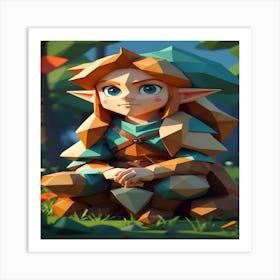 Elf Girl In The Forest Art Print