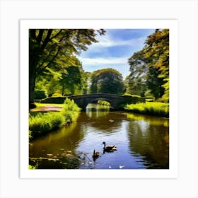 Ducks In The Park Art Print