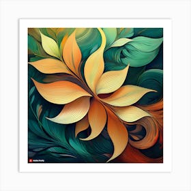 Firefly Abstract Nature Forms Design Organic Shapes Inspired By Leaves, Flowers, Or Water Ripples A (2) Art Print