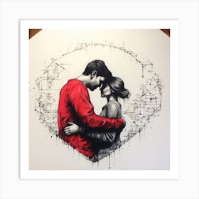 Love couple art Art Print