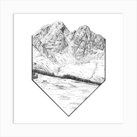 Scotland Skye Landscape Mountain Art Print Munro Bagger Gift for Hiker Blà Bheinn Blaven Outdoor Illustration Art Print