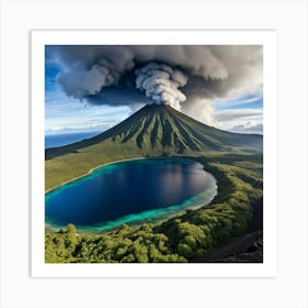 Volcano Lake Art Print