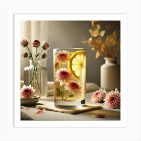 A Beautifully Presented Chrysanthemum Rose Lemonad Art Print