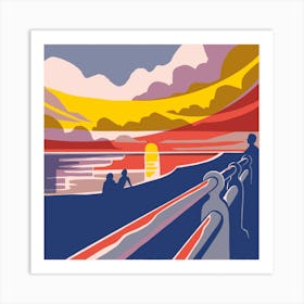 Brighton Beach Sunset Art Print