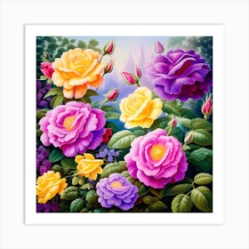 Colorful flowers 1 Art Print