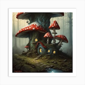 Mushroom House 1 Art Print