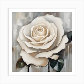 White Rose Canvas Print Art Print