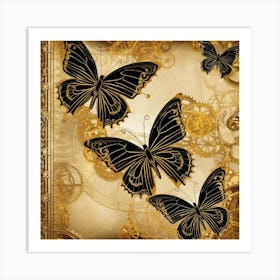 Steampunk Butterflies 6 Art Print