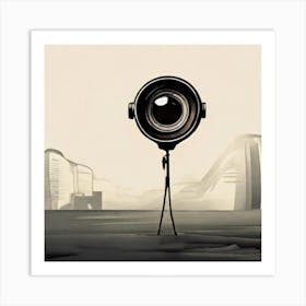 Camera With A Tripod Art Print